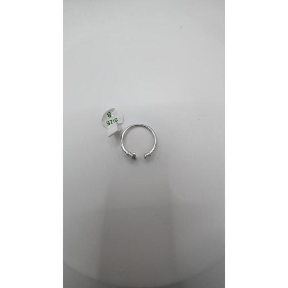 Silver Open Band Ring with Clear Gemstones Size 8 - Picture 7 of 7